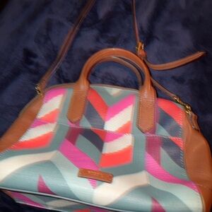 Colorful Chevron Patterned Women's Bag matching wallet included!